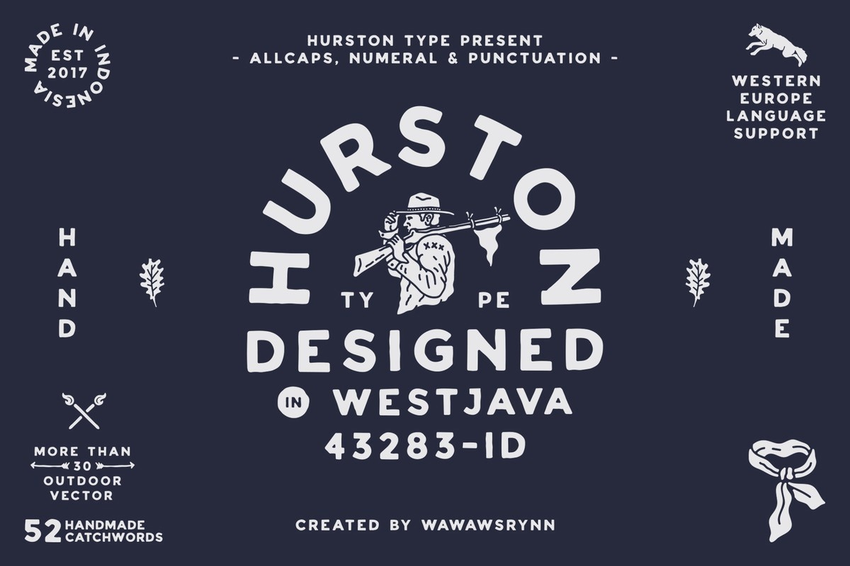 Beispiel einer Hurston OUTDOORVECTOR-Schriftart