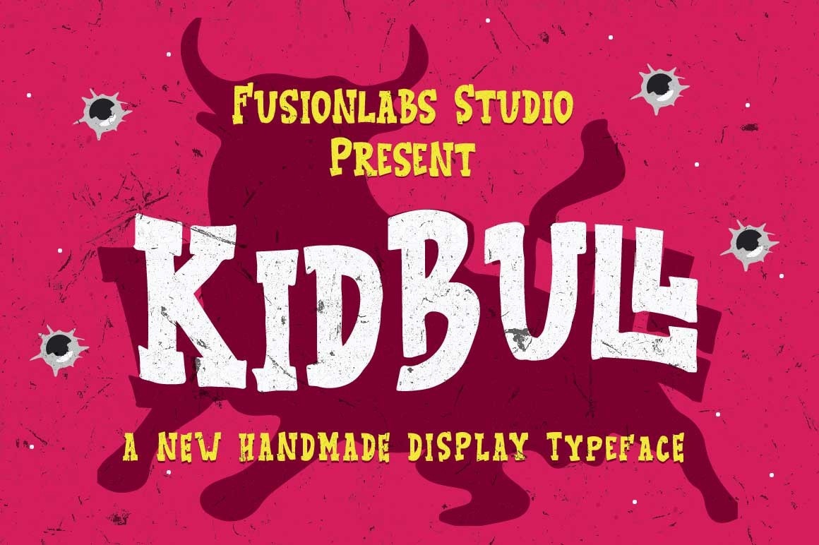 Beispiel einer Kid Bull Typeface-Schriftart