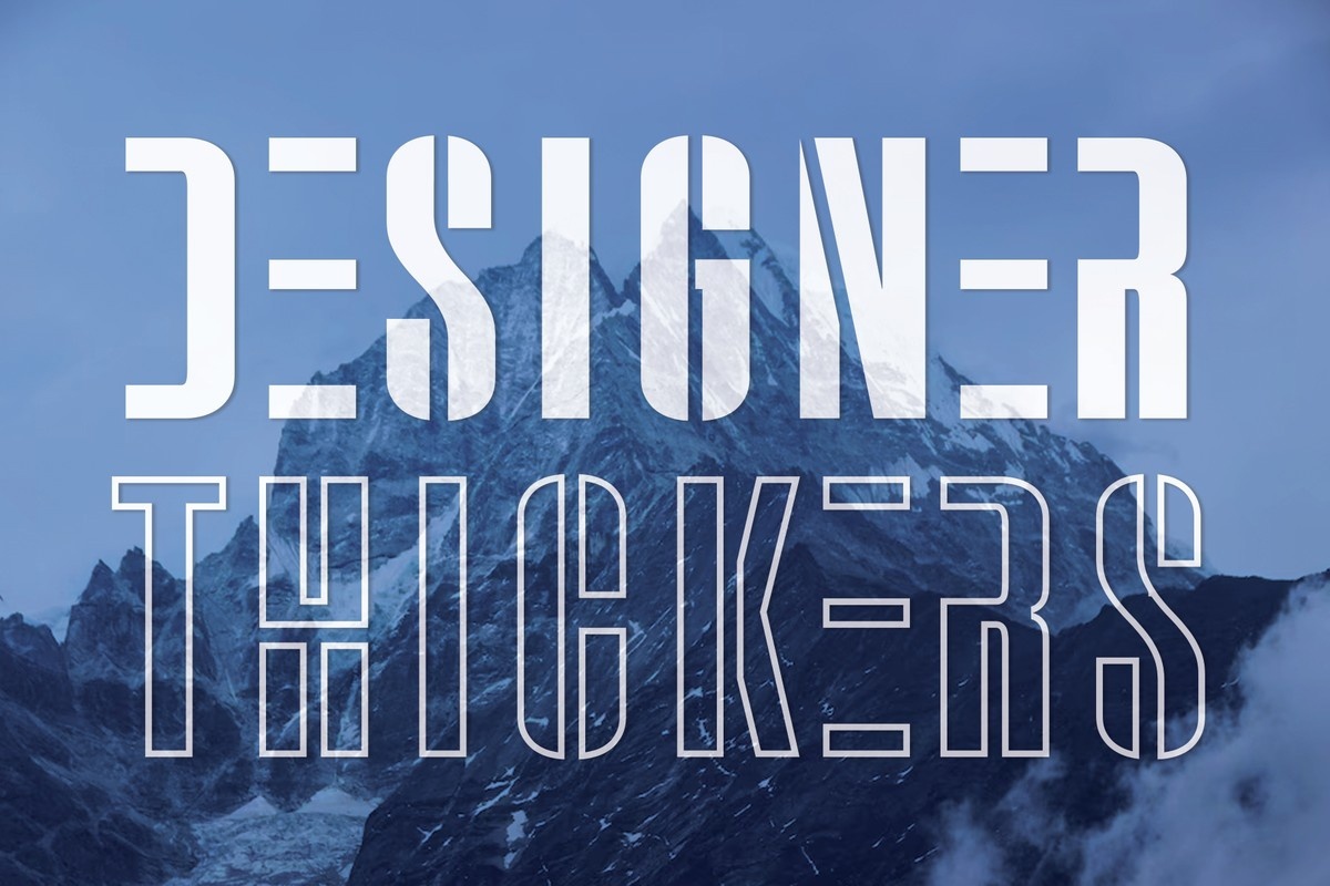 Beispiel einer Designer Thickers Regular-Schriftart