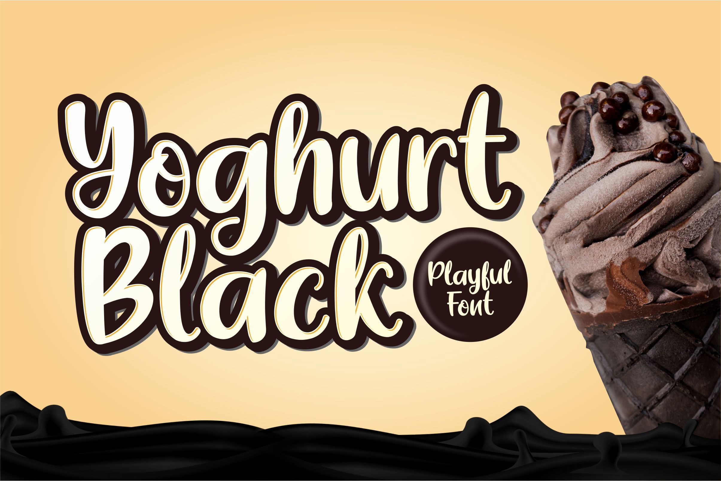 Beispiel einer Yoghurt Black-Schriftart