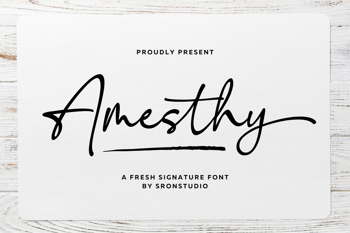 Beispiel einer Amesthy-Schriftart