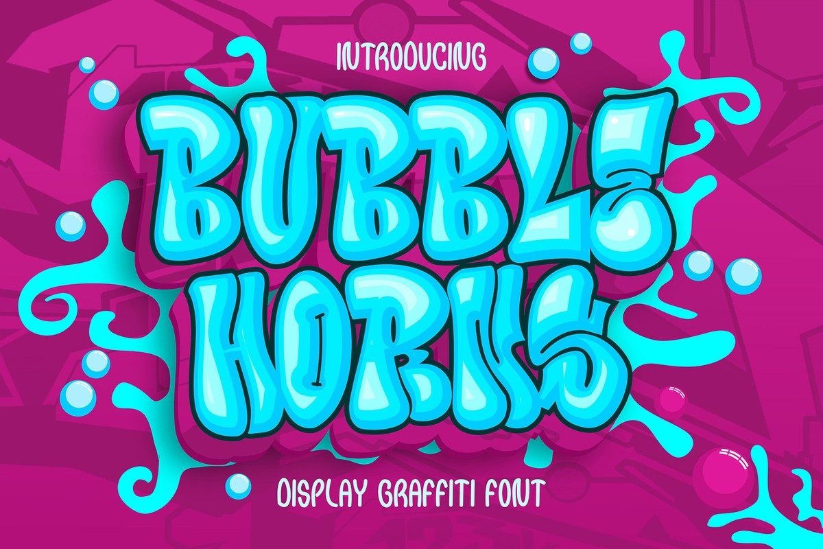 Beispiel einer Bubble Horns Graffiti Regular-Schriftart