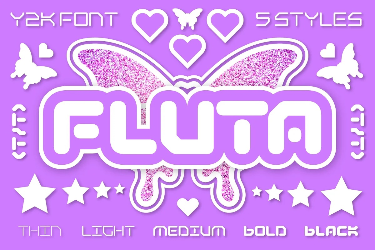 Beispiel einer Fluta Light-Schriftart