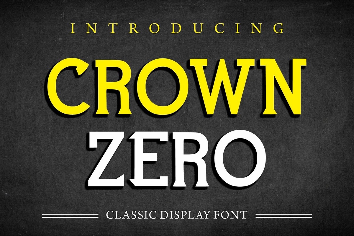 Beispiel einer Crown Zero Regular-Schriftart