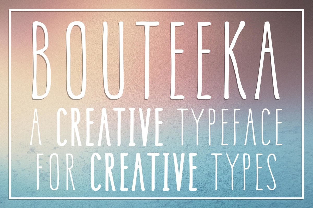 Beispiel einer Bouteeka LightItalic-Schriftart