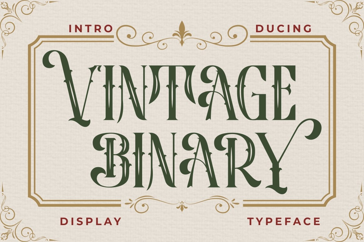 Beispiel einer Vintage Binary Regular-Schriftart