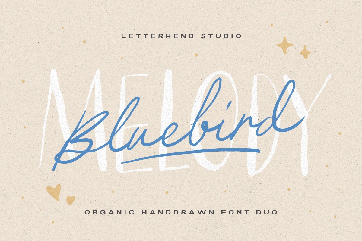 Beispiel einer Bluebird Melody-Schriftart