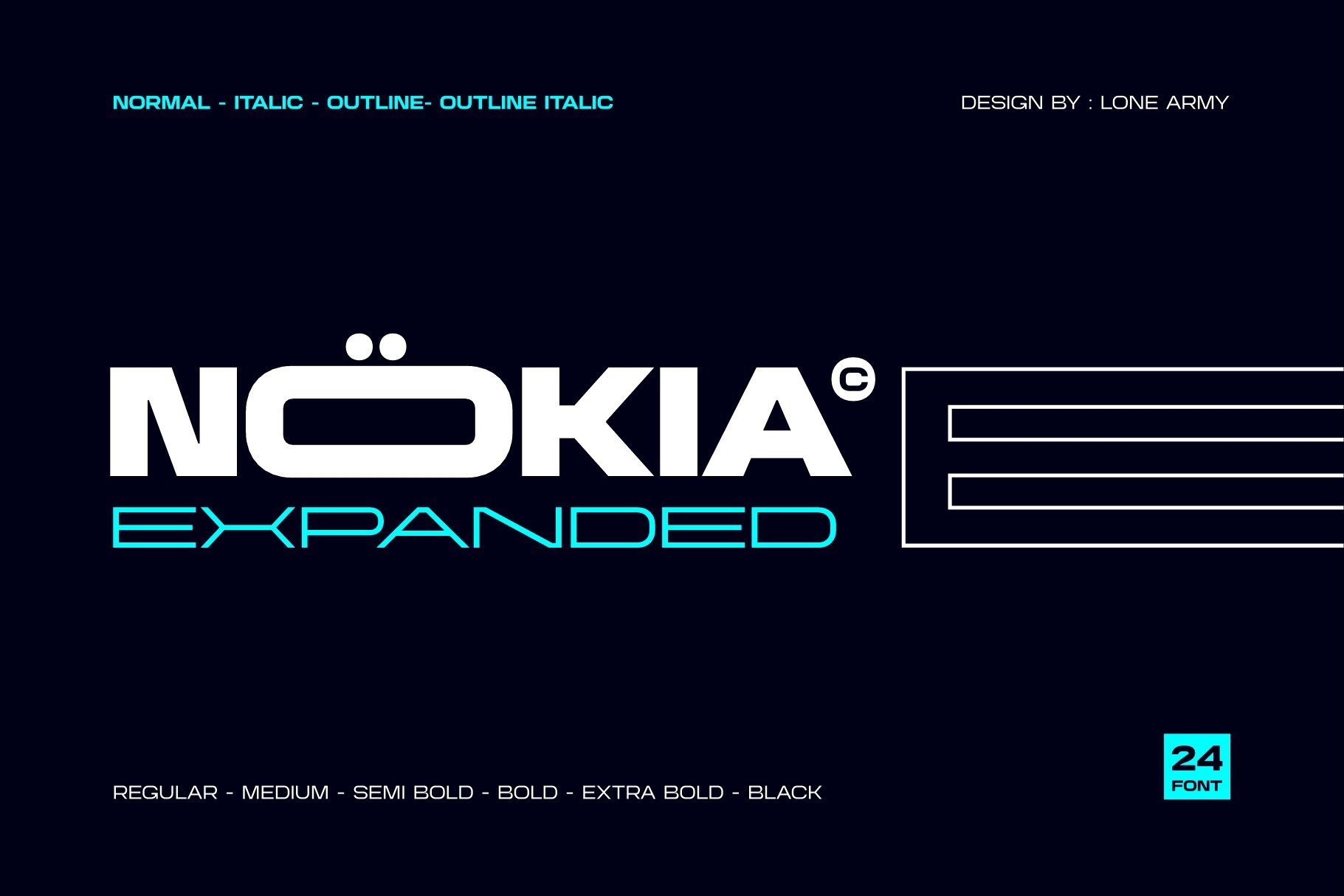 Beispiel einer Nokia Expanded-Schriftart
