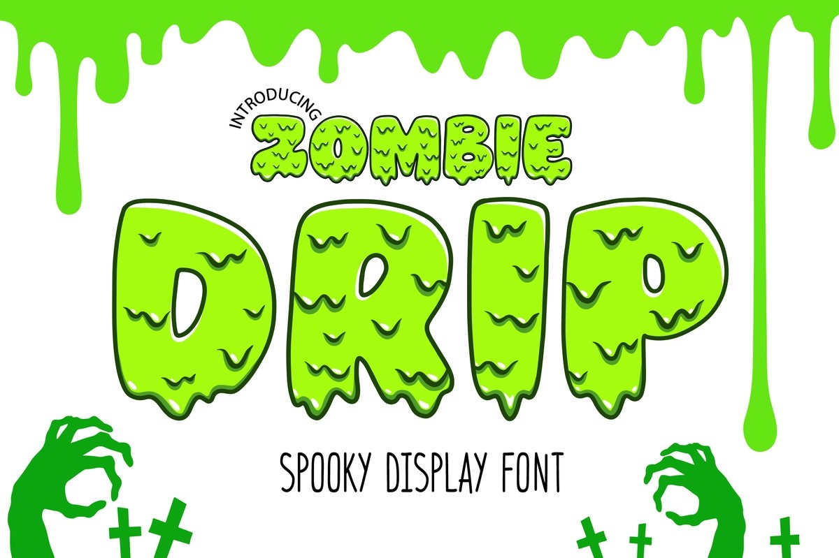 Beispiel einer Zombie Drip Regular-Schriftart