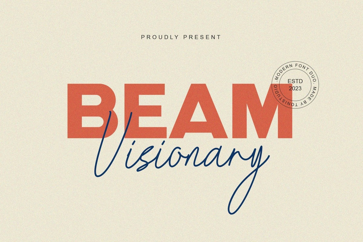 Beispiel einer Beam Visionary-Schriftart