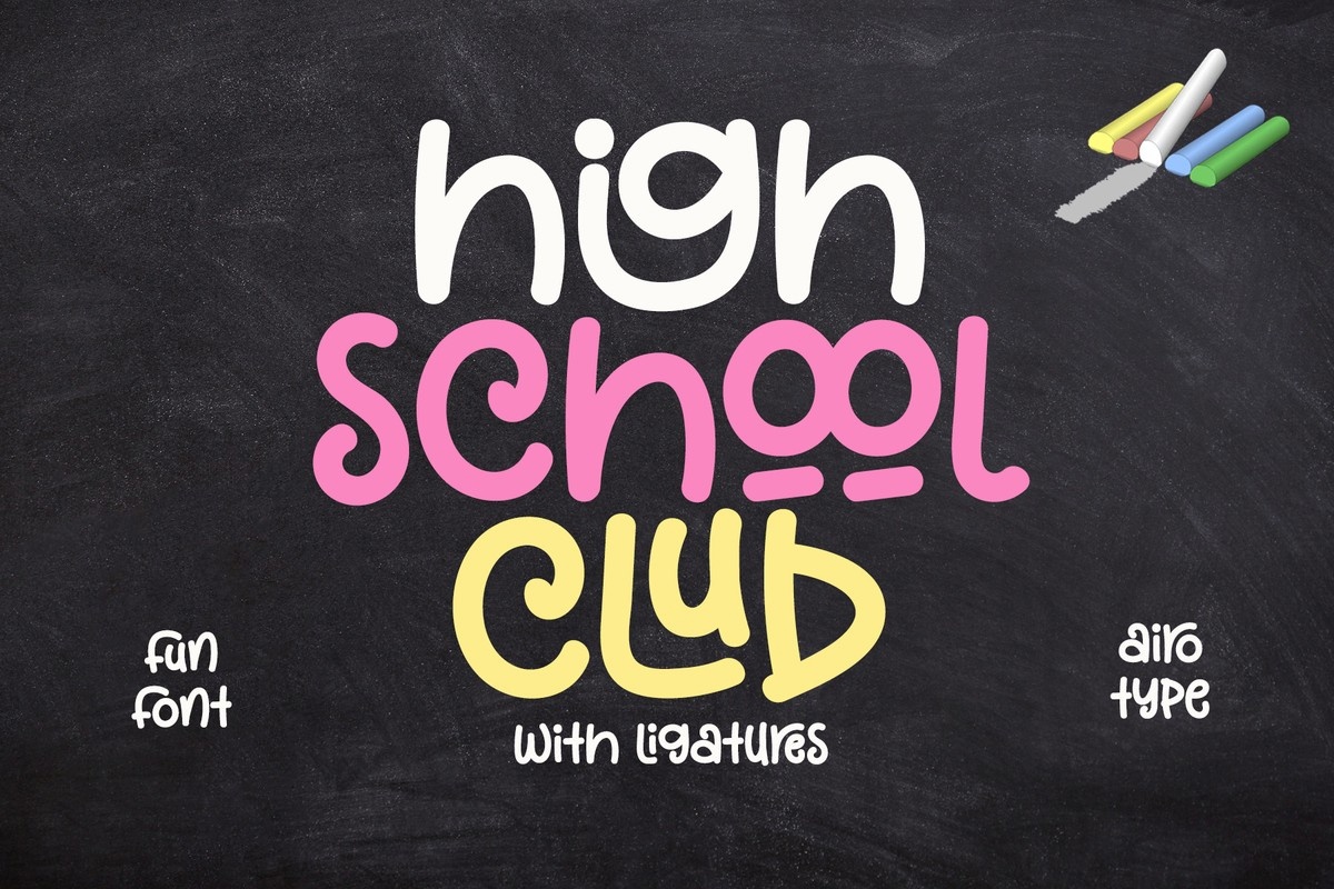 Beispiel einer High School Club Regular-Schriftart