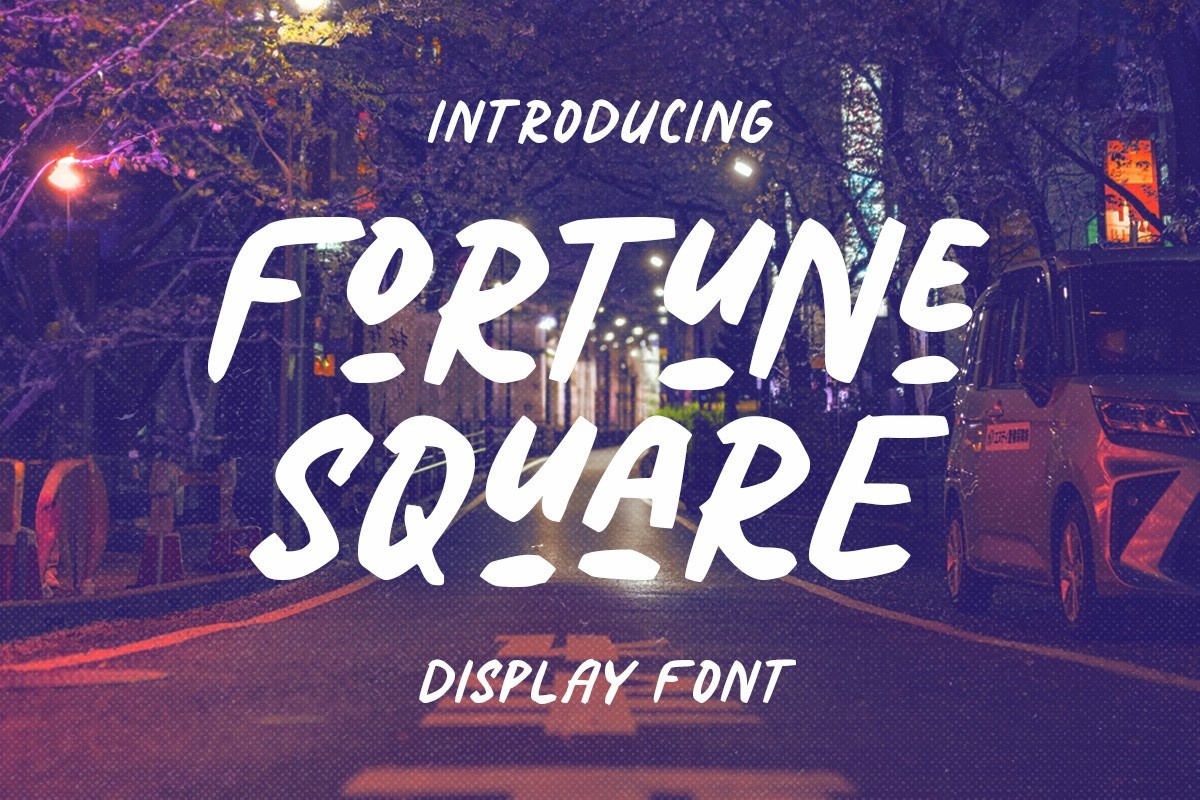 Beispiel einer Fortune Square Regular-Schriftart