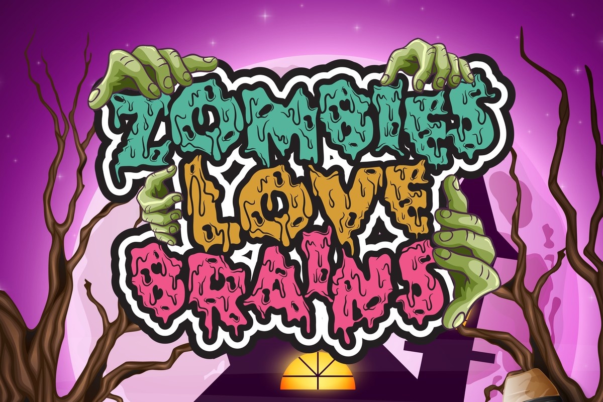 Beispiel einer Zombies Love Brains-Schriftart