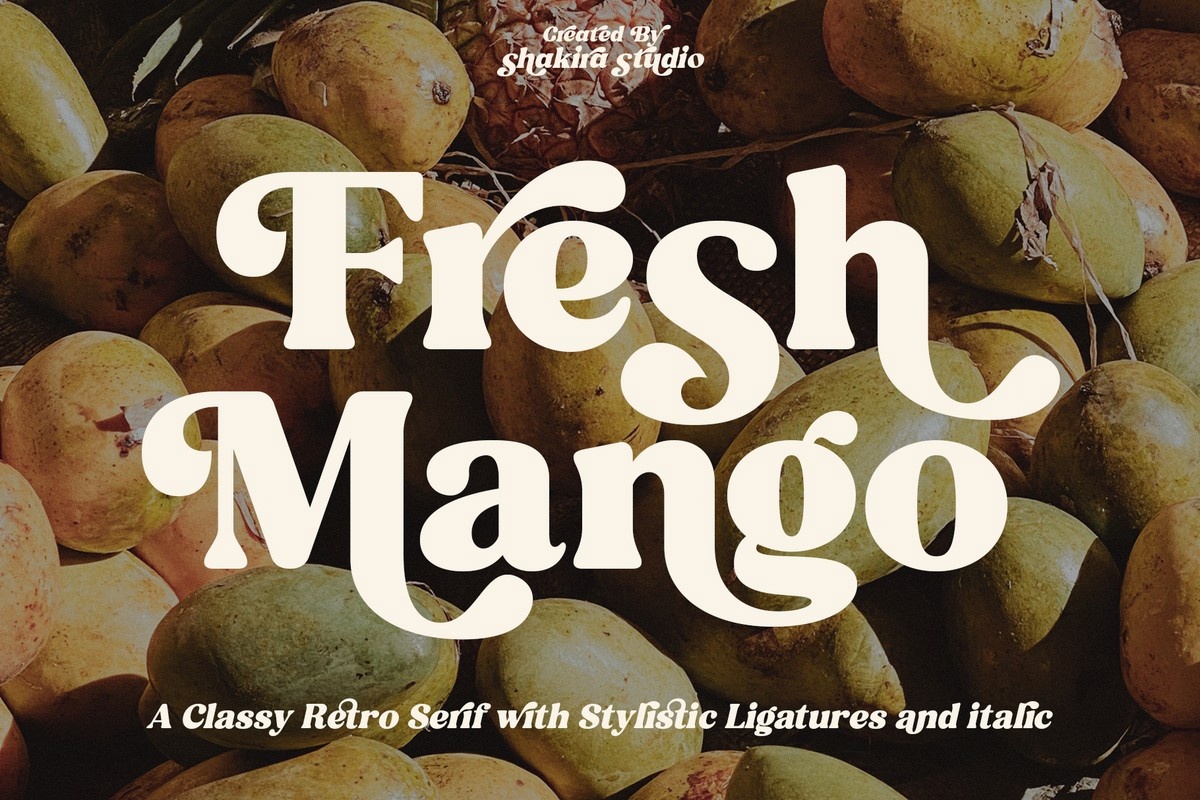 Beispiel einer Fresh Mango Regular-Schriftart