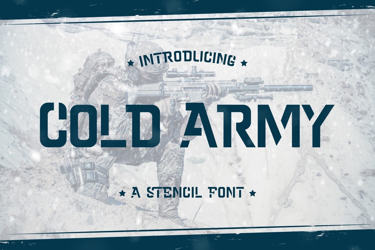 Beispiel einer Cold Army Regular-Schriftart
