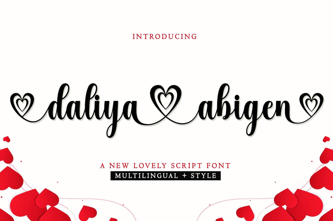 Beispiel einer Daliya Abigen-Schriftart