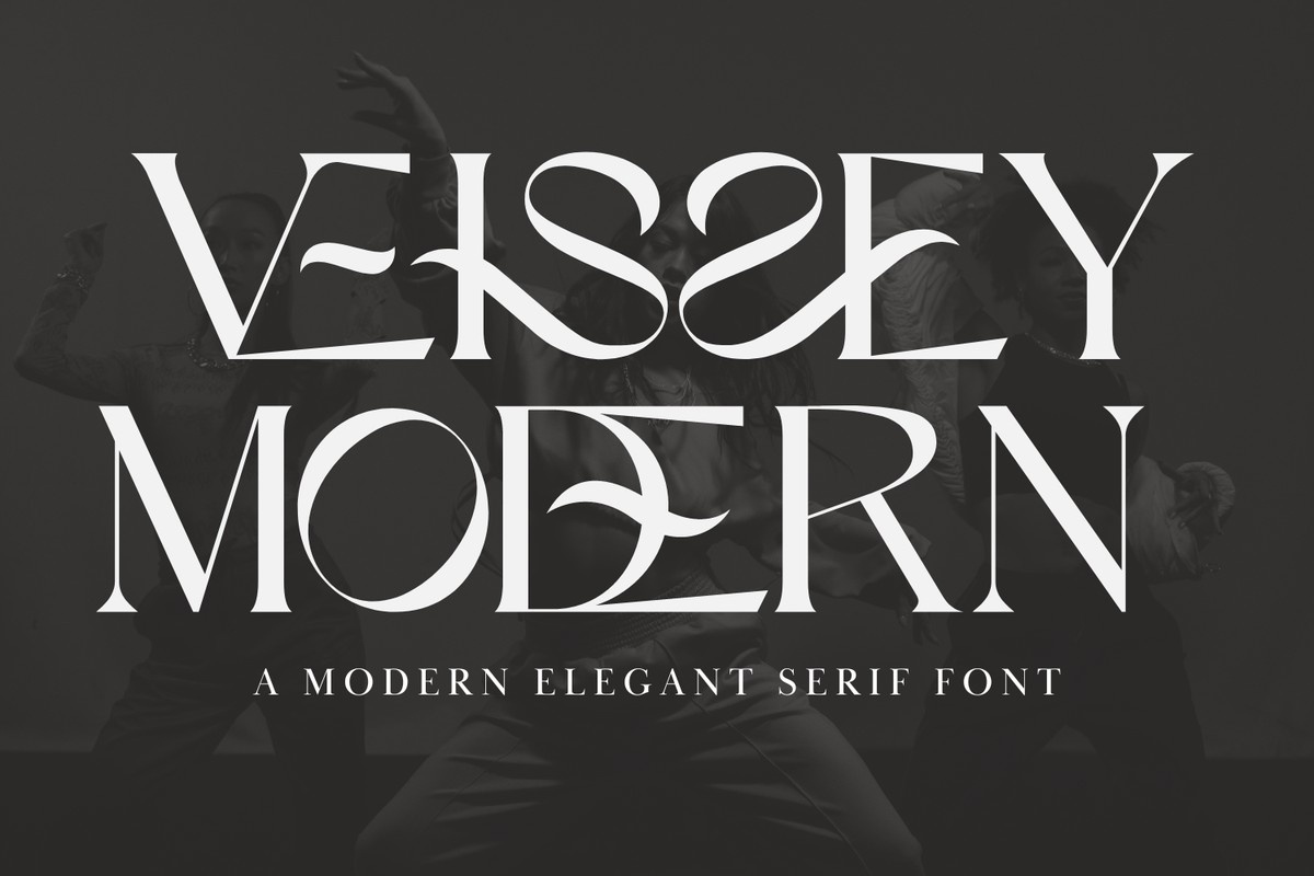 Beispiel einer Veissey Modern-Schriftart