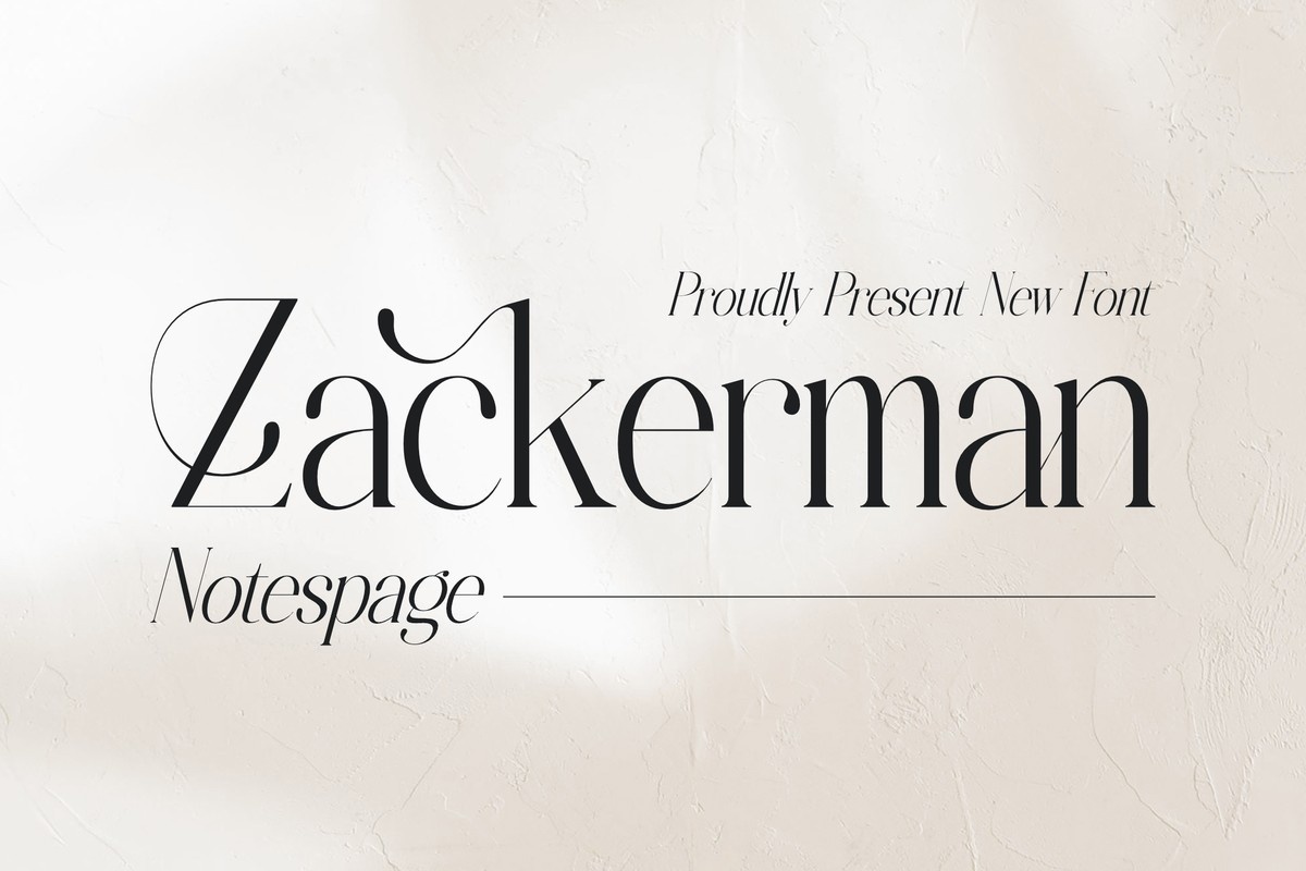 Beispiel einer Zackerman-Schriftart