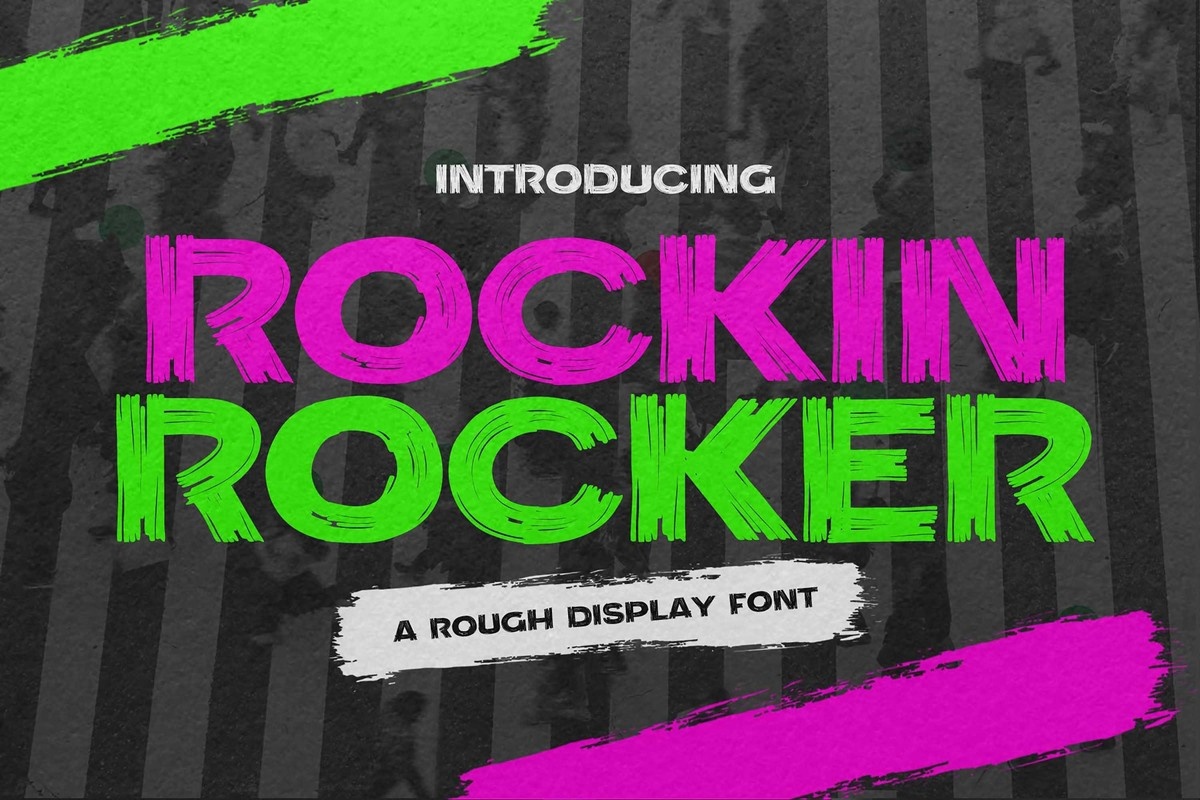 Beispiel einer Rockin Rocker Regular-Schriftart