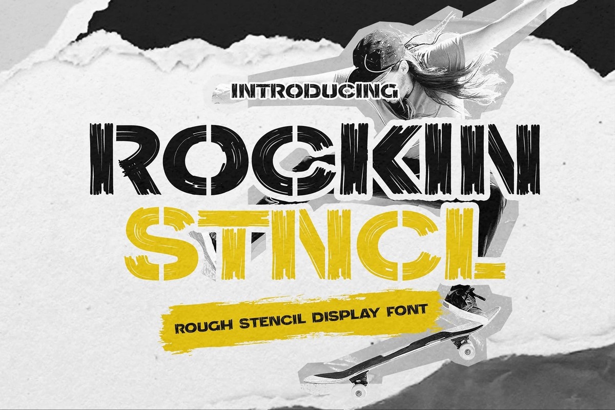 Beispiel einer Rockin Stncl-Schriftart