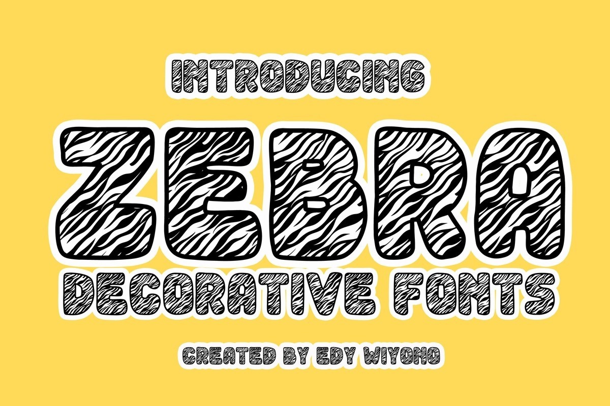 Beispiel einer Zebra Regular-Schriftart