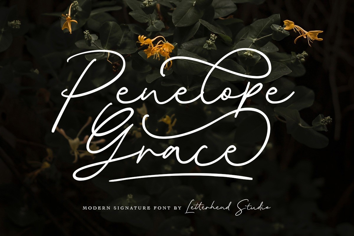 Beispiel einer Penelope Grace Regular-Schriftart