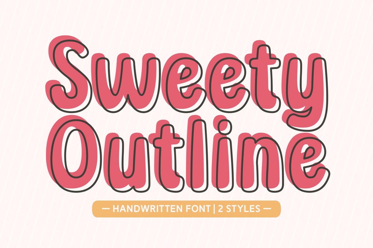Beispiel einer Sweety Outline-Schriftart