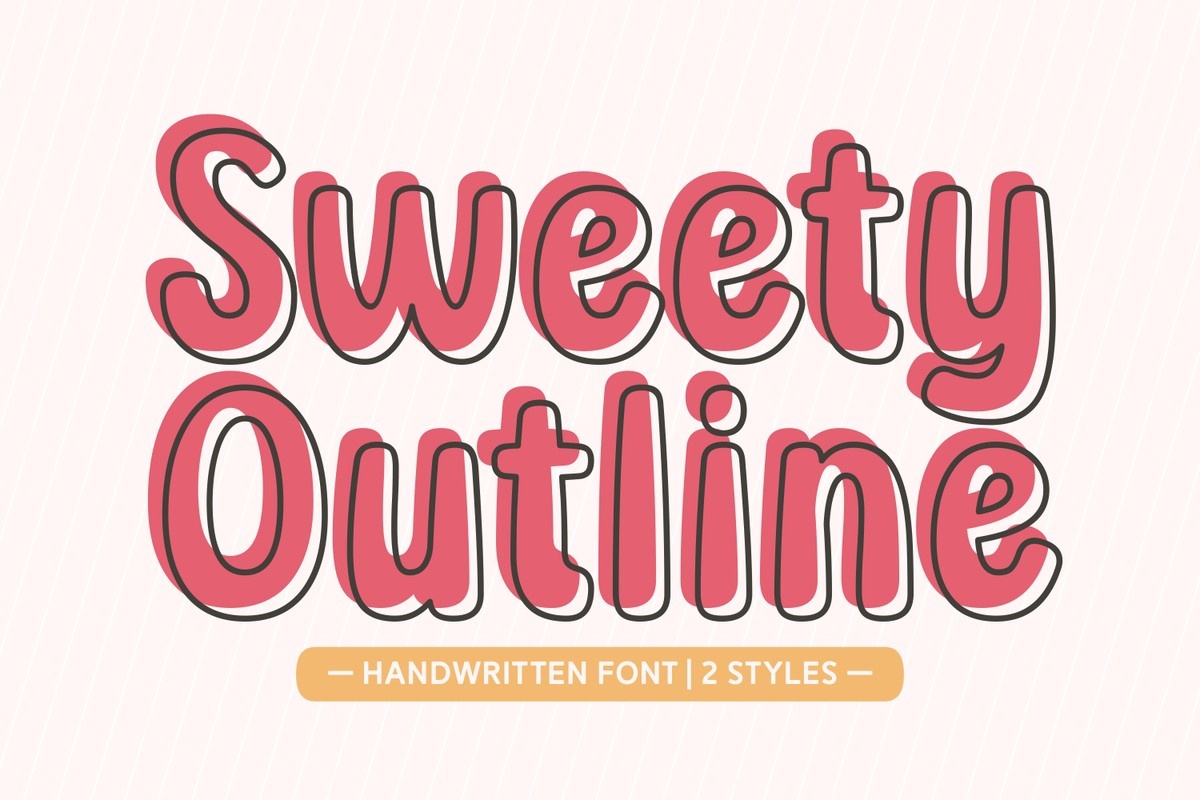 Beispiel einer Sweety Outline Outline-Schriftart