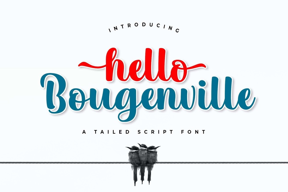 Beispiel einer Hello Bougenville-Schriftart