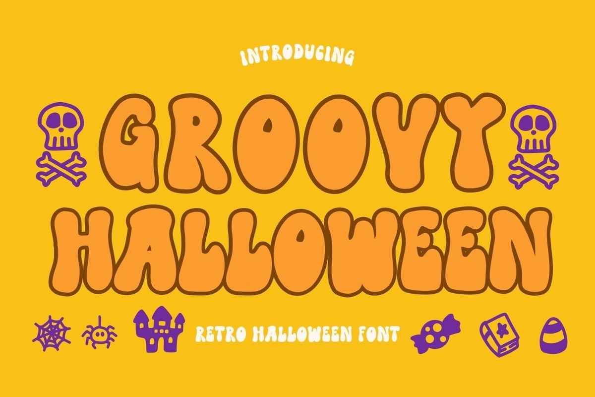 Beispiel einer Groovy Halloween Regular-Schriftart