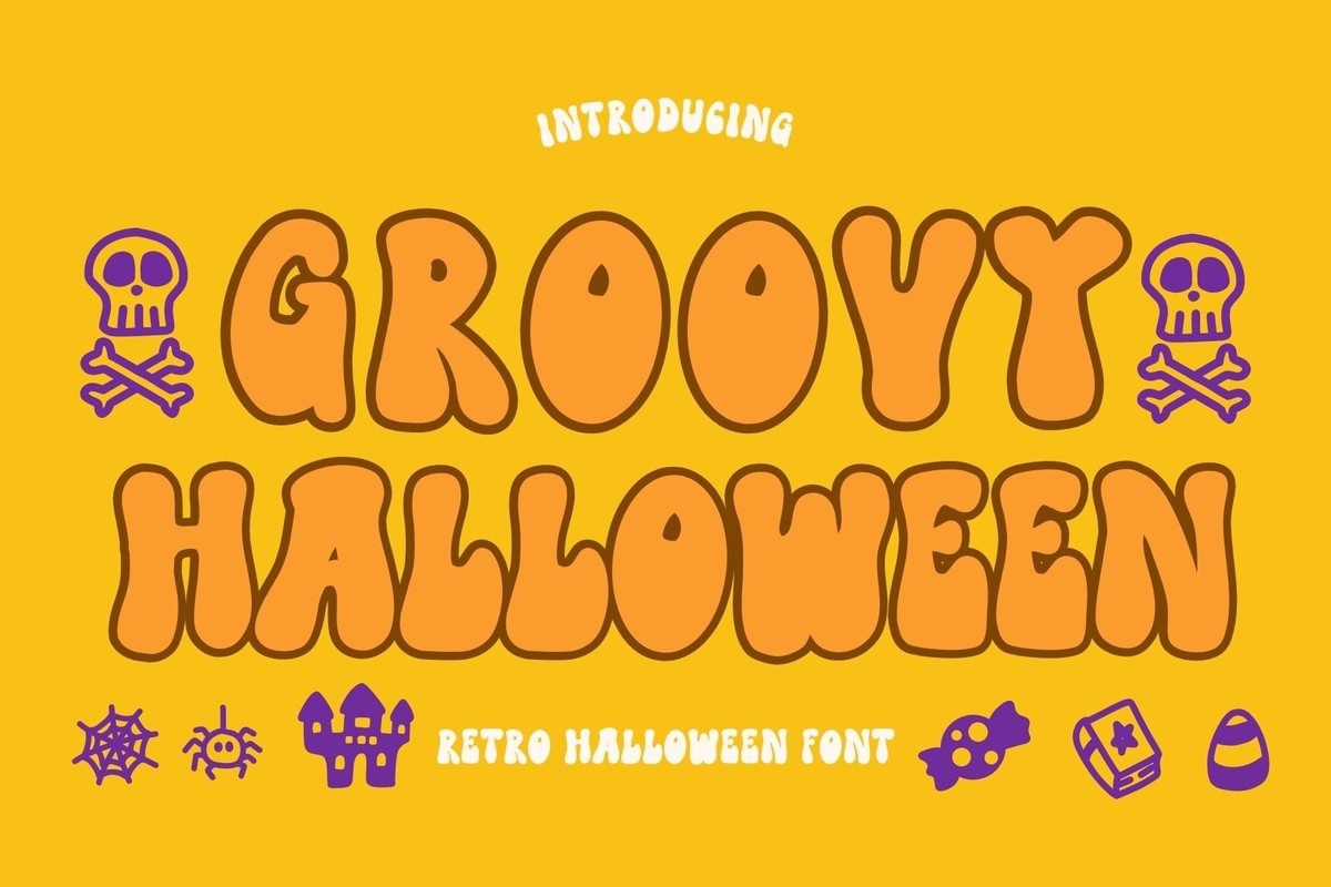 Beispiel einer Groovy Halloween-Schriftart