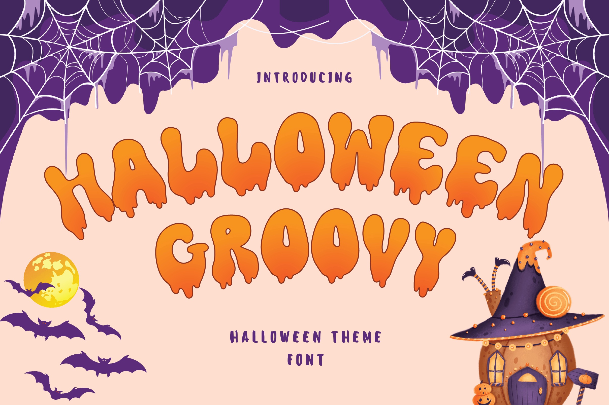 Beispiel einer Halloween Groovy Regular-Schriftart