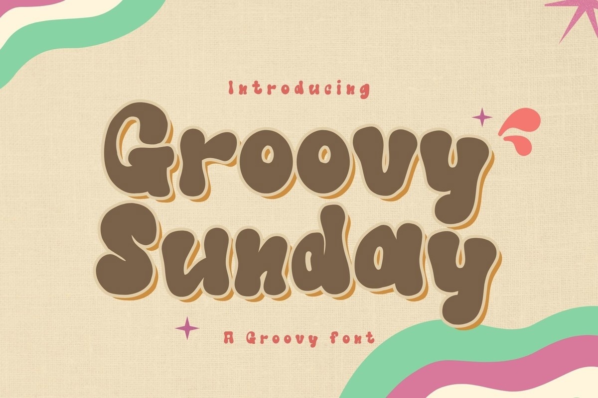 Beispiel einer Groovy Sunday Regular-Schriftart