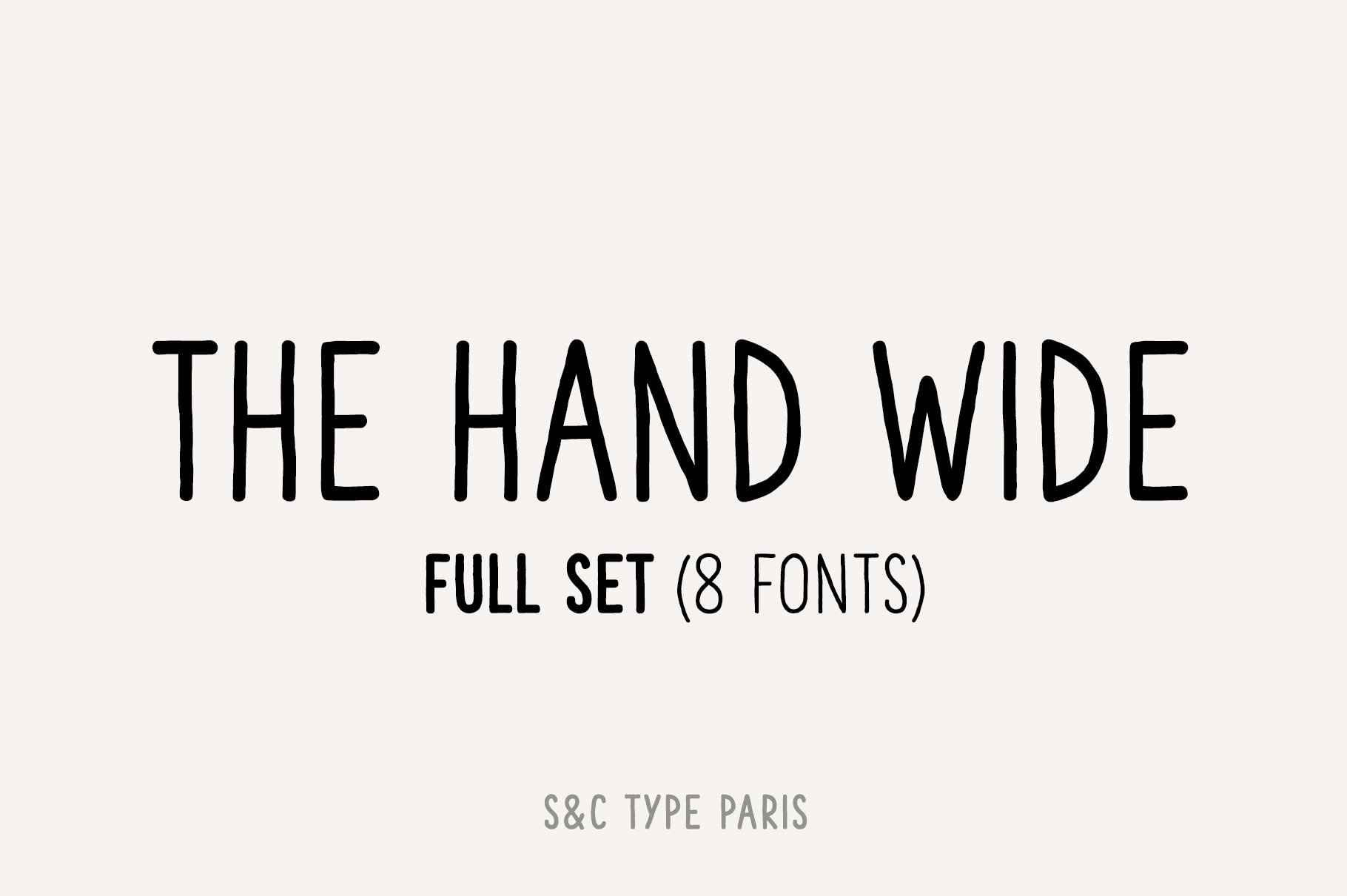 Beispiel einer The Hand Wide Bold-Schriftart