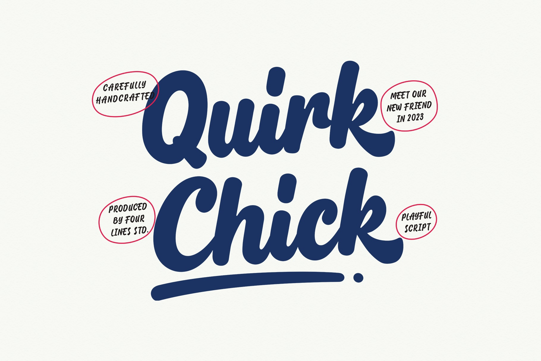 Beispiel einer Quirk Chick-Schriftart