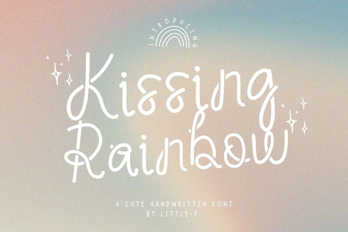 Beispiel einer Kissing Rainbow-Schriftart
