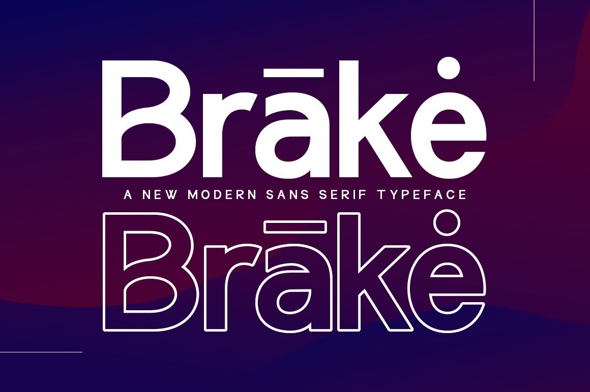 Beispiel einer Brake Oblique-Schriftart