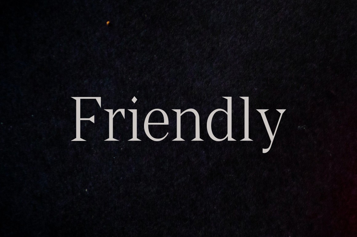 Beispiel einer Friendly Regular-Schriftart