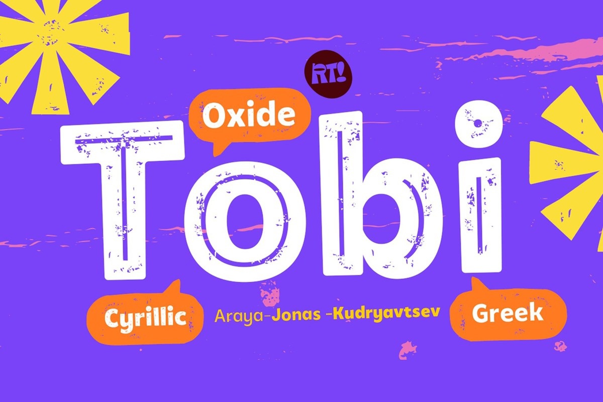 Beispiel einer Tobi Oxide BlackInlineBasic-Schriftart