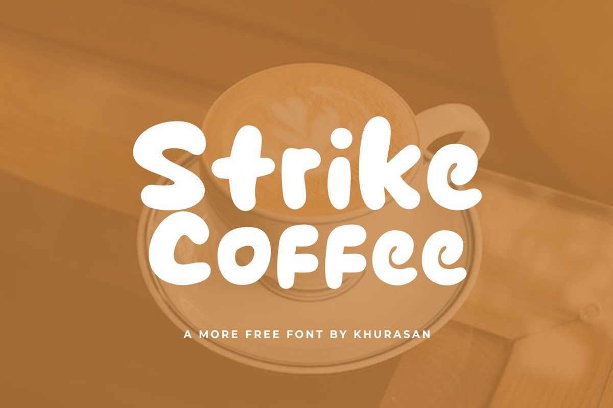 Beispiel einer Strike Coffee-Schriftart