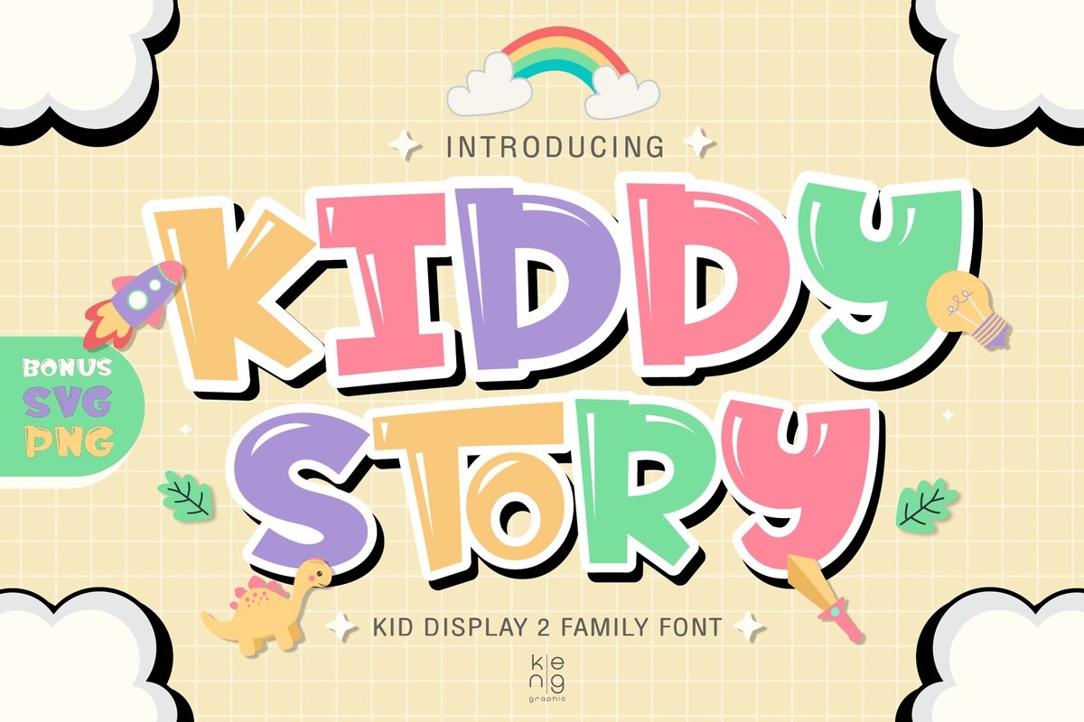 Beispiel einer Kiddy Story Standard-Schriftart