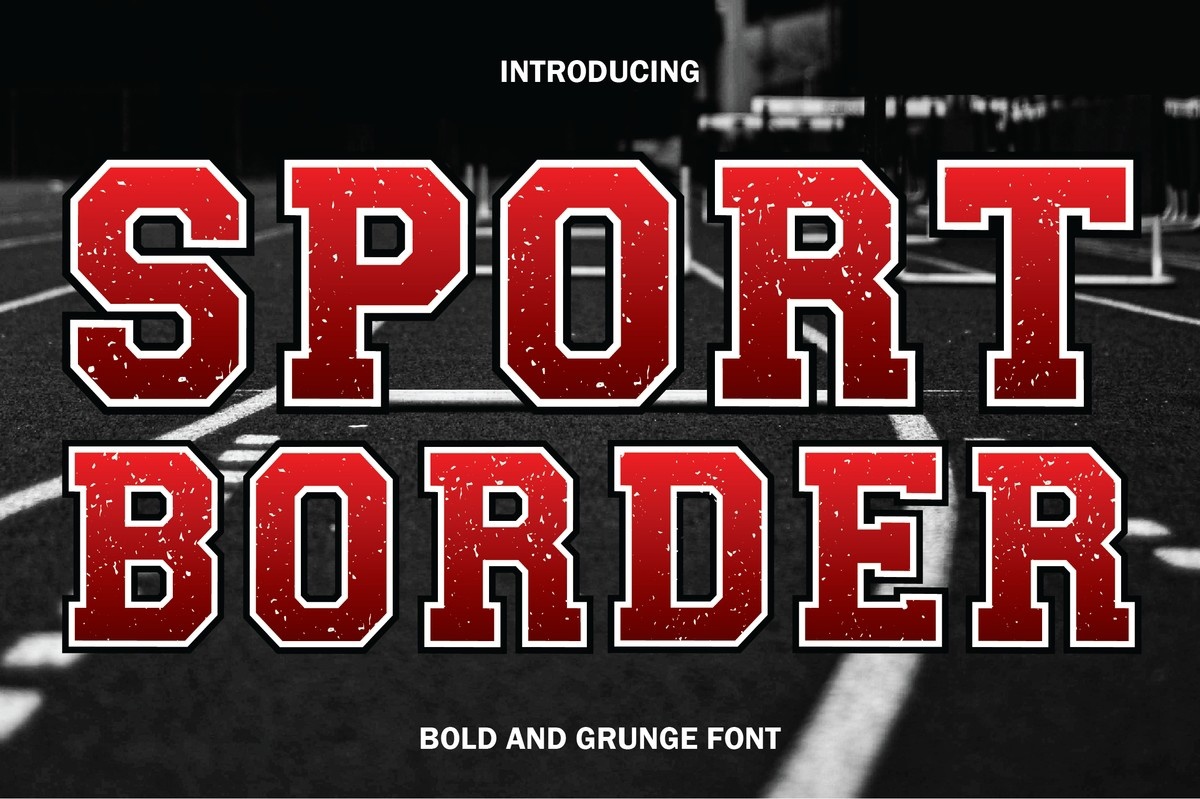 Beispiel einer Sport Border-Schriftart
