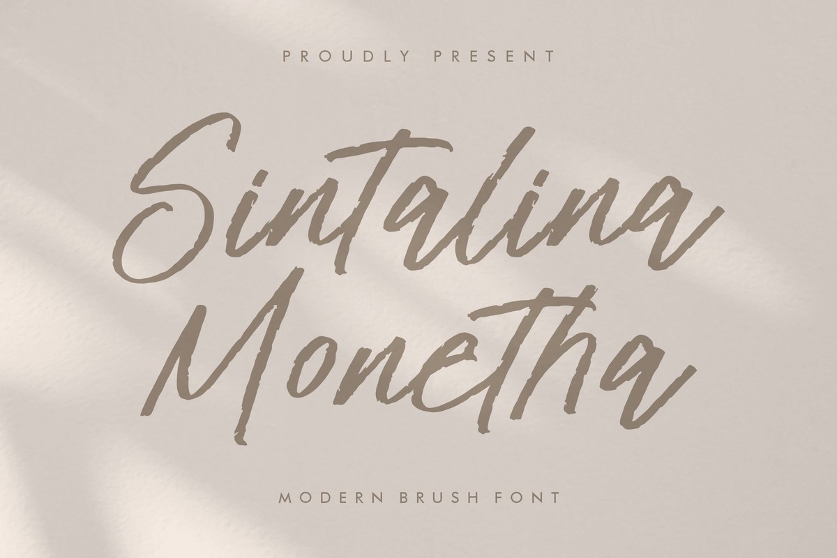 Beispiel einer Sintalina Monetha-Schriftart