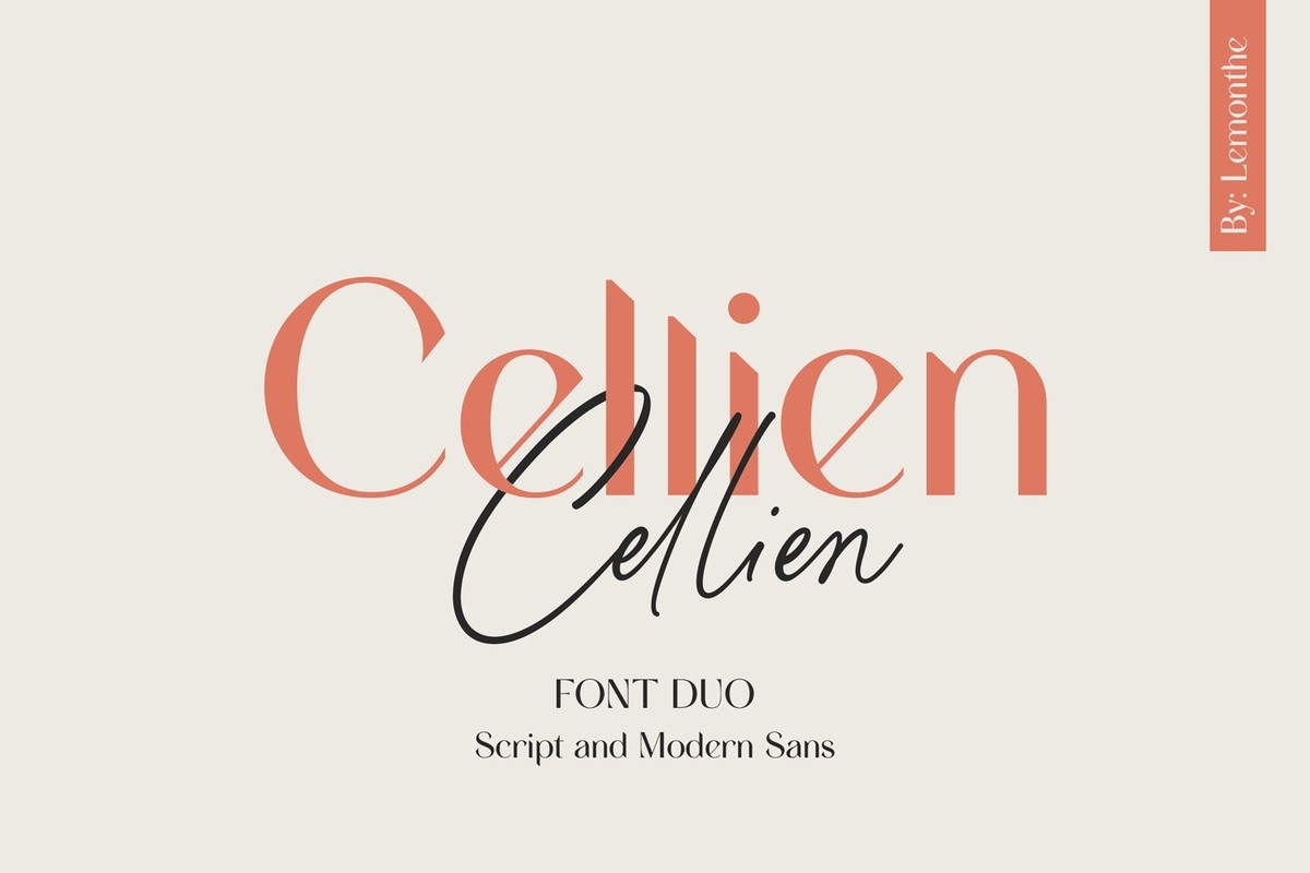 Beispiel einer Cellien Script-Schriftart