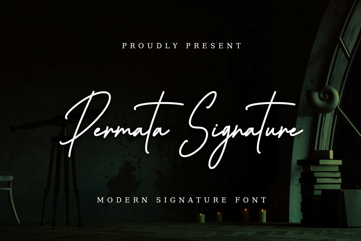 Beispiel einer Permata Signature-Schriftart