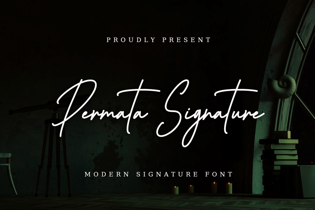 Beispiel einer Permata Signature Regular-Schriftart