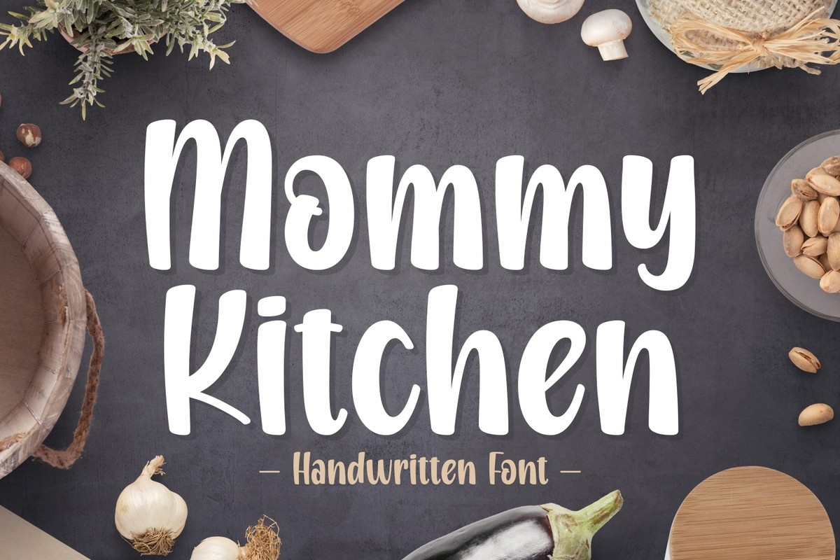 Beispiel einer Mommy Kitchen Regular-Schriftart