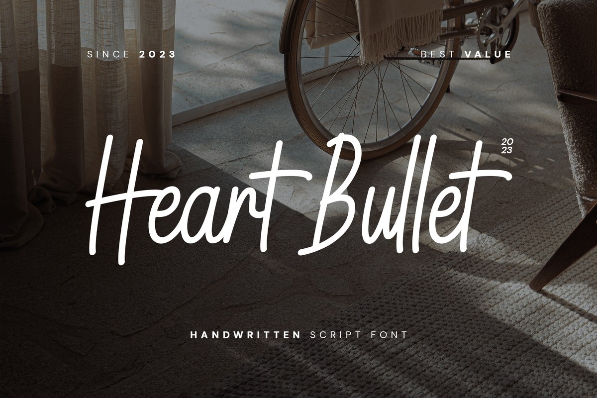 Beispiel einer Heart Bullet Regular-Schriftart