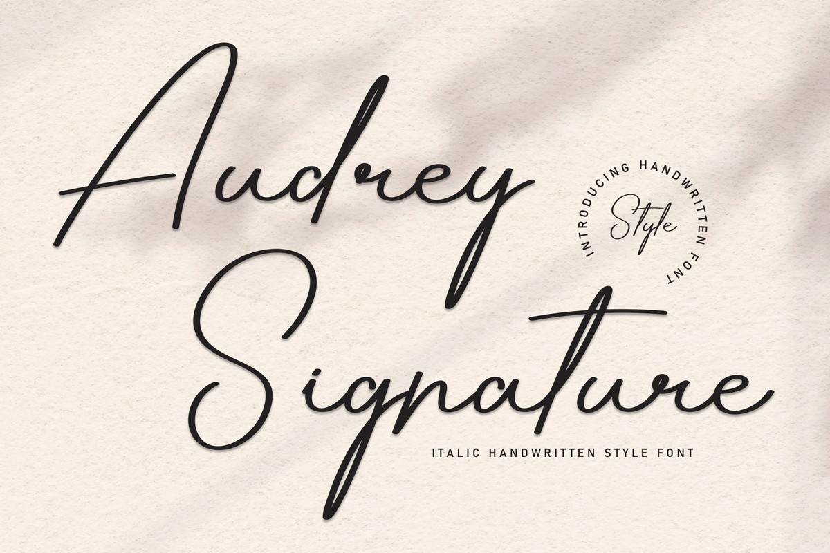 Beispiel einer Audrey Signature-Schriftart