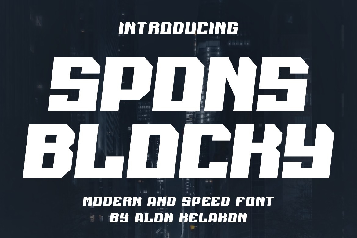 Beispiel einer Spons Blocky-Schriftart